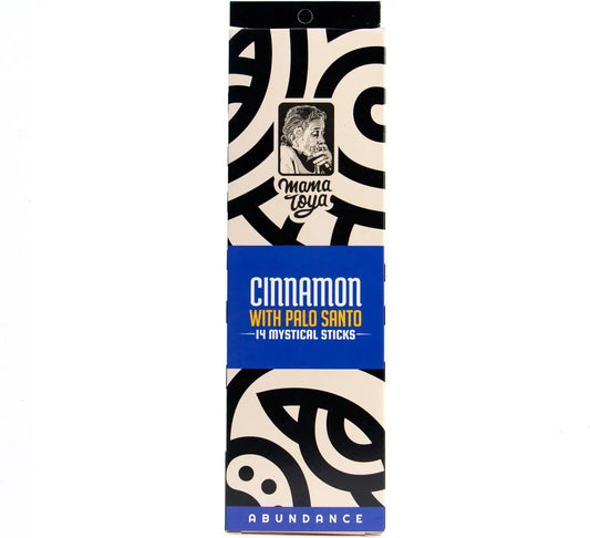 Handgefertigte Räucherstäbchen mit Palo Santo und peruanischem Zimt – Abundance. Süß-würziger Duft für Energie, Fülle und positive Ausstrahlung.
