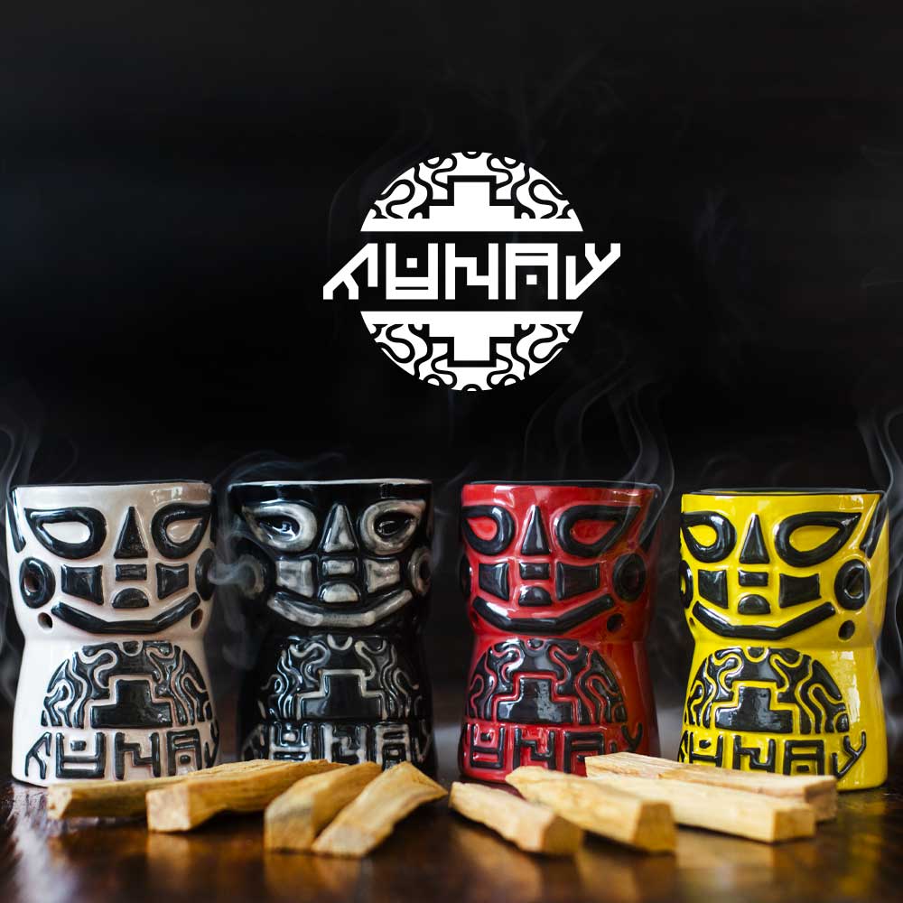 Handgefertigter Keramik-Aromabrenner für ätherische Öle, Palo Santo & Räucherkegel  - SCHWARZ